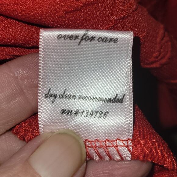 Red Fit & Flare Dress with Beaded Neckline & Bow Detail – Size Small - Picture 12 of 13